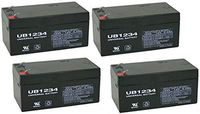 Universal Power Group 12V 3.4AH Sealed Lead Acid (SLA) Battery - T1 Terminals - for ZB-12-3.3 - 4 Pack