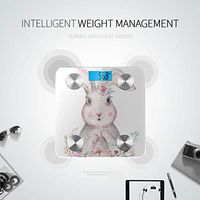 Cartoon Cute Rabbit Electronic Weight Scale Bathroomscale Scales for Body Weight Tracks 8 Key Compositions Analyzer Sync with Fitness Apps 400 Lbs