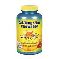 Nature's Life Cal/Mag/Zinc Chewable Supplement Sugar Free, 60 Count