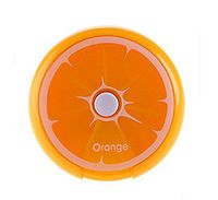 1Pcs Plastic Portable 7 Lattices Rotary Waterproof Mini Travel Jewelry Box Rotating Pill Box Case Bottle Storage Pill Holder Container Great for Outdoor and Trip (Orange)