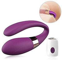 Wireless USB Charging Mini U-Shaped Vibration Toy, 7 Powerful Modes, Wireless Remote Control Hands-Free Waterproof Wand Massager (Purple)
