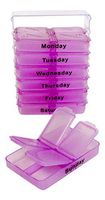 4 Times a Day 7 Day Pill Box Caddy Removable and Easy to Fill