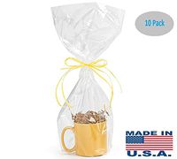10 Pack BOPP Clear Cello Cellophane Bags Gift Basket Package Flat Gift Bags BOPP Bags (9 in X 20 in) Made in USA