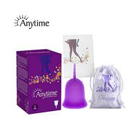 Anytime Gobal Menstrual Cup - Economical Feminine Silicone Cup for Lady Period - Soft and Reusable Alternative Protection for Cloth Sanitary Napkins - Clear Mini Small Size (Purple, Small)