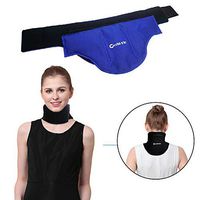 WORLD-BIO Neck Ice Pack, Hot/Cold Gel Pad & Adjustable Compress Wrap for Injuries, Migraines, Headache, Arthritis, Cold Therapy for Shoulder, Cervical, Muscle Pain, Neck Tension (18.2" X 8.9", Blue)
