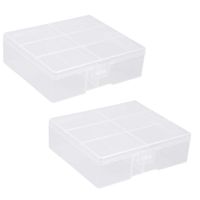 YXQ AA Battery Storage Box Organizer Holder Clear Plastic Case Container Portable-Holds 24xAA Batteries(2Pcs)
