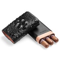 CIGARLOONG Cigar Case Built-in Cedar Wood for Portable Humidor 3 Tubes