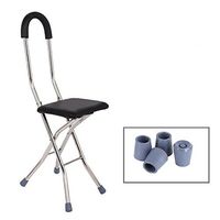 HANGER Collapsible Stainless Steel Crutch Stool Chair Sticks Crutches Elderly For Sports / Travel / Mountain Climbing / Fishing Safe And Comfortable Length Of 78cm , black