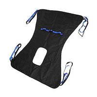 Patient Lift Toileting Sling Chair Bariatric Commode Transfer Belt Medical Lift Equipment - Full Body Lifter Four Point Sling, 450lb, Large (Black)