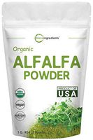 Sustainably US Grown, Organic Alfalfa Powder, 1 Pound (16 Ounce), Contains Immune Vitamin C and Minerals, Best Green Superfoods for Smoothie, Drinks, Beverage and Cookies, Non-GMO and Vegan Friendly