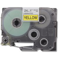 Bulk Premium Compatible TZe651, TZ651, Replacement for P-Touch Label Tape, 1" x 26', Black on Yellow: CBTZ651 (6 P Touch Label Cartridges)