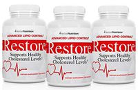 Restore - Cholesterol Lowering Supplement Advanced Lipid Control 3 Bottles 180 Capsules, Cardiovascular Health Using All-Natural Bio-Actives Lower Cholesterol in 90 Days Guaranteed