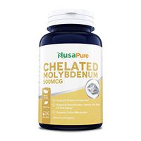 Chelated Molybdenum 500 mcg 200 Vegetarian Caps (Gluten Free & Non-GMO) Supports Detoxification, Enzymes, Nerves, and Sense of Well-Being