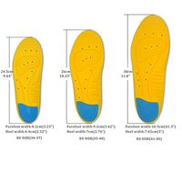 Memory Foam Healthy Insole (Men/Women Size 7-12) Arch Support Shock Absorption for Fasciitis,Orthotic,Flat Feet 5 Different Types (Blue-Yellow T1, Small)