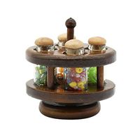 1/12 Dollhouse Miniature Seasoning Jars Rack Kitchen Supplies Accessories