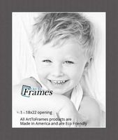 ArtToFrames MAT-154-18x22-Charcoal Cinder/Charcoal Custom Mat for Picture Frame, 18x22,