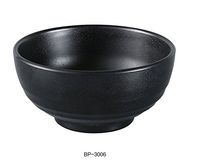 Yanco BP-3006 Black Pearl-2 Woodong Noodle Bowl, 26 oz Capacity, 6" Diameter, 3" Height, Melamine, Black Color with Matting Finish, Pack of 48
