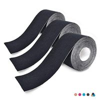 3-Pack Kinesiology Tape Pro Athletic Sports. Knee, Ankle, Muscle, Kinetic Sport Dynamic, Physical Therapy. Strong-Rock Breathable h2o Resist Cotton.Roll,Uncut,2in x 16.4ft.Bulk k Black