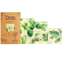 Beeswax Food Wrap, Eco Friendly Reusable Bee's Wrap No Synthetic Wax or Chemicals, Holds for Up to 1 Year, 3 Packs
