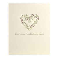 Cynthia Webb Designs Flower Heart Letterpress Card, Set of 5