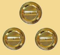 Lucite Piano Caster Cups, Brass-Plated, Set of 3 for Grand Pianos - Virtually Indestructible