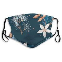 Women & Men Earloop Half Face Face Cover Mouth Covers Dustproof - Premium Windproof Outdoor Mouth Cover for Kids Youth Boys Girls (White Floral Flower)