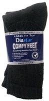 Diastar Comfy Feet Diabetic Socks, Black, size 6-8, 3 count