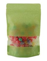 BAP 8 oz Lime Green Rice Paper Stand Up Pouch, Zip, Notch (100 pcs)