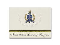 Signature Announcements Nevis Area Learning Program (Nevis, MN) Graduation Announcements, Presidential style, Basic package of 25 with Gold & Blue Metallic Foil seal