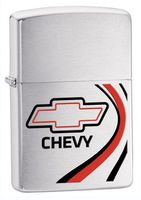 Zippo Chevy with Stripes Pocket Lighter (Silver, 5 1/2 x 3 1/2 cm)