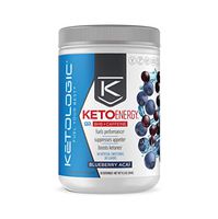 KetoLogic BHB Exogenous Ketones with Caffeine | Supports Keto Diet, Weight Management, Energy & Focus | Ketone Powder Pre-Workout Supplement, Beta-Hydroxybutyrate BHB Salts | Blueberry Acai - 30 Serve