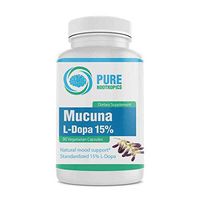 Pure Nootropics - Mucuna L-Dopa (Mucuna Pruriens L-Dopa 15%) 800 mg Capsules | 90 Veg Cap Bulk Savings Pack | Natural Mood Support for Stress and Precursor to Dopamine | Male Sexual Health Pills