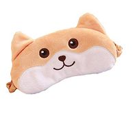 Cute Animal Novelty Cartoon Brown Corgi Dog Puppy Funny Eye Mask for Sleeping for kids Adult Unisex Sleep Mask Blindfold Silk Plush