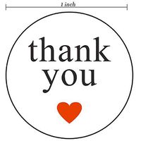 Thank You with Red Heart Paper Sticker Labels Packaging Seals Stickers Crafts Wedding Favor Bags Seal Label Stickers forParty Bags, Wedding Favors,1 Inch Round，1000 Stickers per Roll