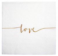 khevga Set of 40 Paper Napkins in White Love Wedding Napkins Wedding Decoration