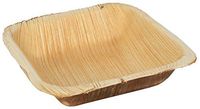 brheez Palm Leaf Disposable Bowls - Bamboo Look - Sturdy Biodegradable Compostable and Chemical Free - 4” Square - Pack of 25