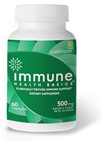 Immune Health Basics - Wellmune Beta Glucan Supplement - Immunity Support Booster - 500 Milligrams - 60 Count Vegetarian Capsules