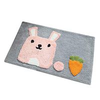 Meidexian888 Cartoon Animal Floor Mats,Bathroom Door Gateway Water Absorbent Anti-slip Mat (Pink, L)