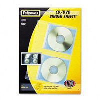 Fellowes Vinyl CD/DVD Protector Sheets for Three-Ring Binders PROTECTOR,F/CD,DVD,10PK R6070 (Pack of5)