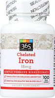 365 Everyday Value, Chelated Iron 18mg, 100 ct