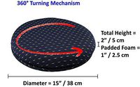 ObboMed SS-2700 360° Rotation Compact Portable Swivel Foam Padded Seat Cushion with Durable Wooden Base and Washable Cover, Easy Movement for Back, Hip, Tailbone Pain Suffers, Size Diameter 15” x 2”