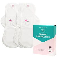 Hesta FDA Registered Organic Reusable Cloth Menstrual Pads (Environment-Friendly), PMS Relief Set of 3 (Large, Wing/White)