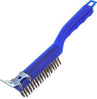 Carlisle 4067200 Sparta Scratch Brush with Scraper, Plastic Handle, 1-1/4"-Long Stainless Steel Bristles, 5-1/2" Bristle Area Length, 11-1/2" Overall Length