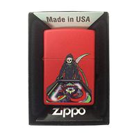 Zippo Custom Lighter - Red Matte Pinball Death Scythe