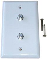 Black Point Products BV-071 White Dual Coax Wall Plate, White