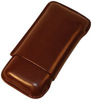 Budd Leather 3-Cigar Leather Cigar Case, Brown
