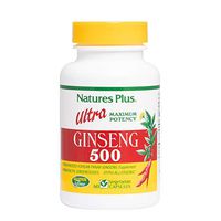 NaturesPlus Ultra Ginseng - 500 mg, 60 Vegetarian Capsules - Maximum Potency Korean Panax Ginseng Supplement - Energy & Performance Booster, Memory Enhancer, Stress Reducer - Gluten-Free - 60 Servings