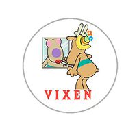 Christmas Envelope Seals - 1.2" Vixen Christmas Stickers - 144 Funny Reindeer Stickers (Vixen)