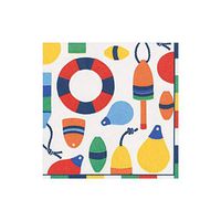 Caspari Harbor Paper Cocktail Napkins in White, Pack of 20