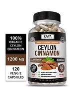Kaya Naturals Organic Ceylon Cinnamon 1200mg per Serving, 120 Count Capsules for Healthy Blood Sugar Support, Joint Support, Anti-inflammatory & Antioxidant (120 Capsules)